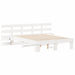 Cadru de pat cu headboard Alb 135 x 190 cm Lemn de pin masiv - WALTI WALTI