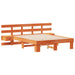 Cadru de pat cu headboard Maro 135 x 190 cm Lemn de pin masiv - WALTI WALTI