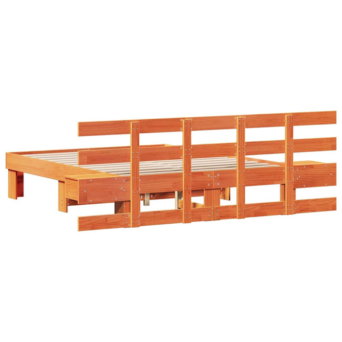 Cadru de pat cu headboard Maro 120 x 190 cm Lemn de pin masiv WALTI