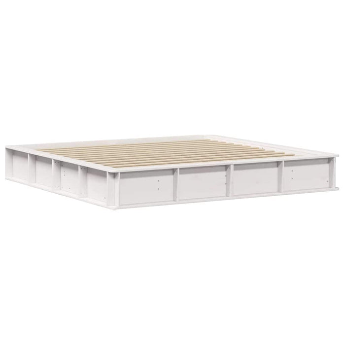 Cadru de pat cu depozitare Alb 200 x 200 cm lemn - WALTI WALTI