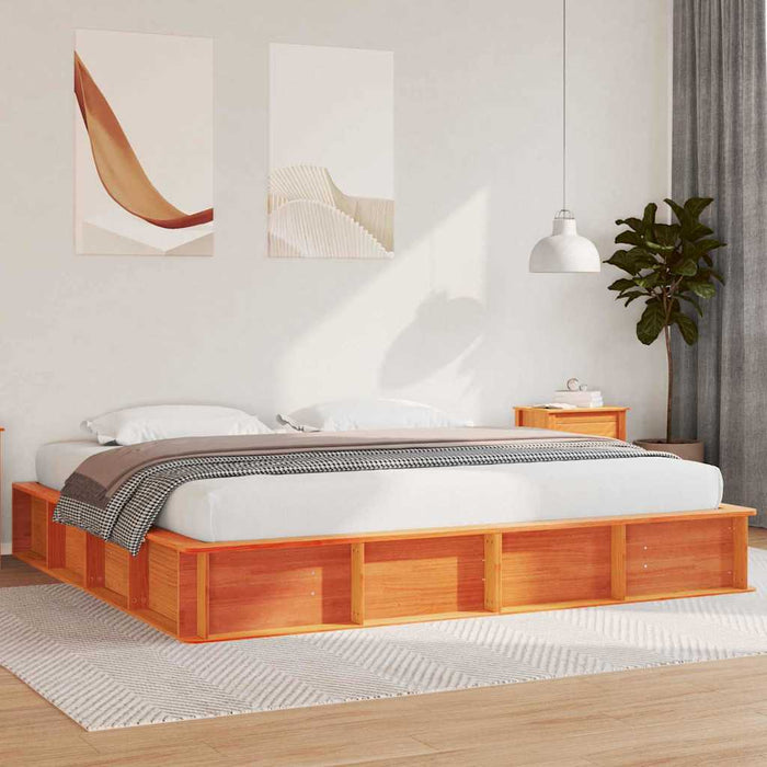 Cadru de pat cu depozitare Maro ceruit 200 x 200 cm lemn - WALTI WALTI