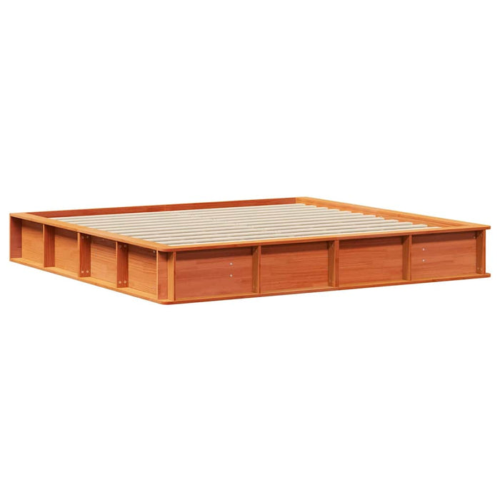 Cadru de pat cu depozitare Maro ceruit 200 x 200 cm lemn - WALTI WALTI
