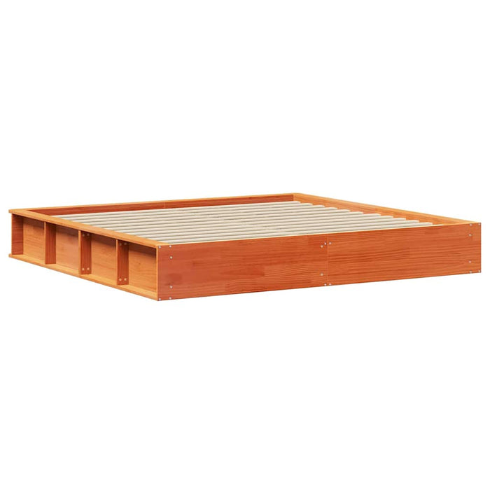 Cadru de pat cu depozitare Maro ceruit 200 x 200 cm lemn - WALTI WALTI