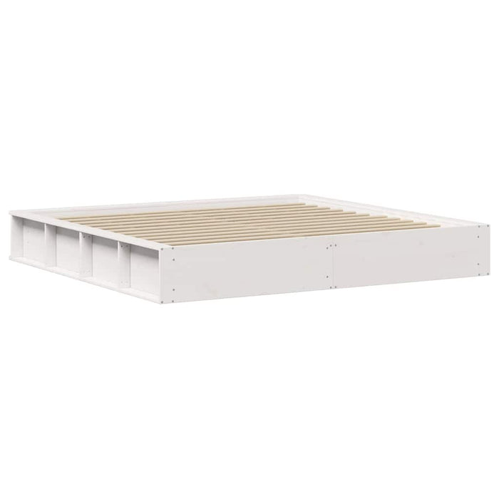 Cadru de pat cu depozitare Alb 180 x 200 cm Lemn și Metal - WALTI WALTI
