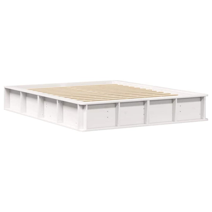 Cadru de pat cu depozitare Alb 160 x 200 cm Lemn de pin masiv - WALTI WALTI