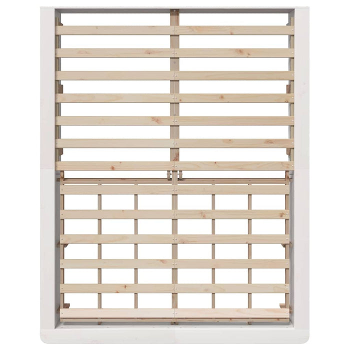 Cadru de pat cu depozitare Alb 150 x 200 cm Lemn de pin masiv - WALTI WALTI