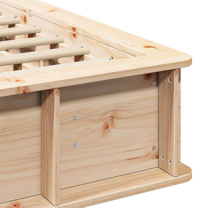 Cadru de pat Lemn de pin masiv 140 x 200 cm Lemn de pin masiv - WALTI WALTI