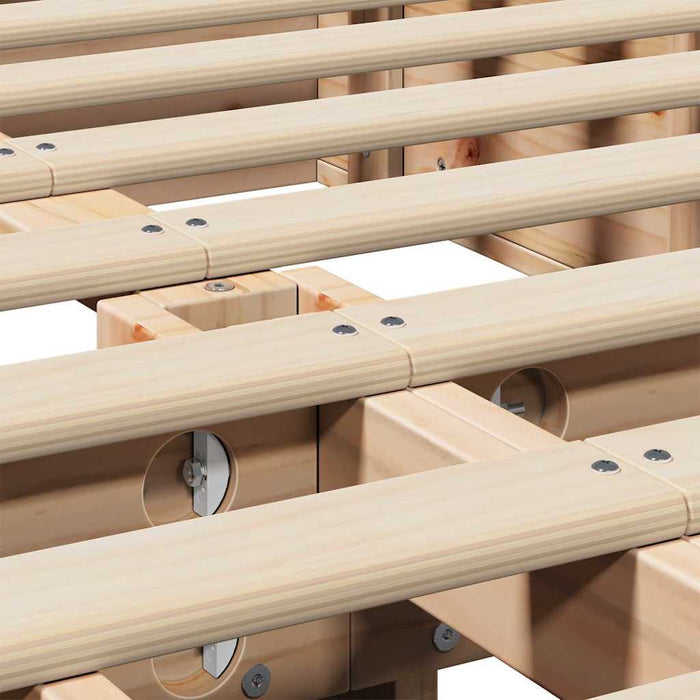 Cadru de pat Lemn de pin masiv 140 x 200 cm Lemn de pin masiv - WALTI WALTI