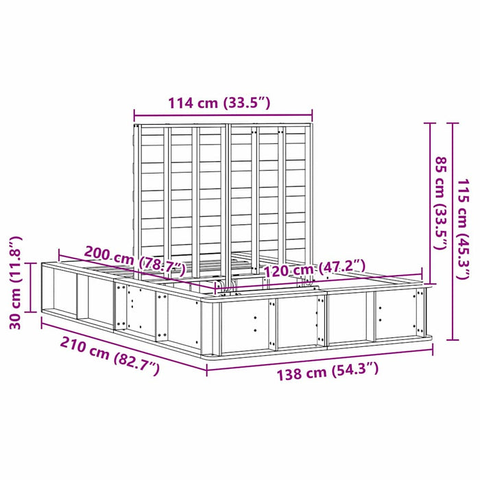 Cadru de pat cu depozitare Maro 120 x 200 cm lemn - WALTI WALTI