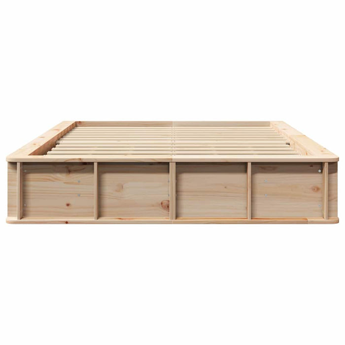 Cadru de pat cu depozitare Maro 140 x 190 cm Lemn masiv de pin - WALTI WALTI