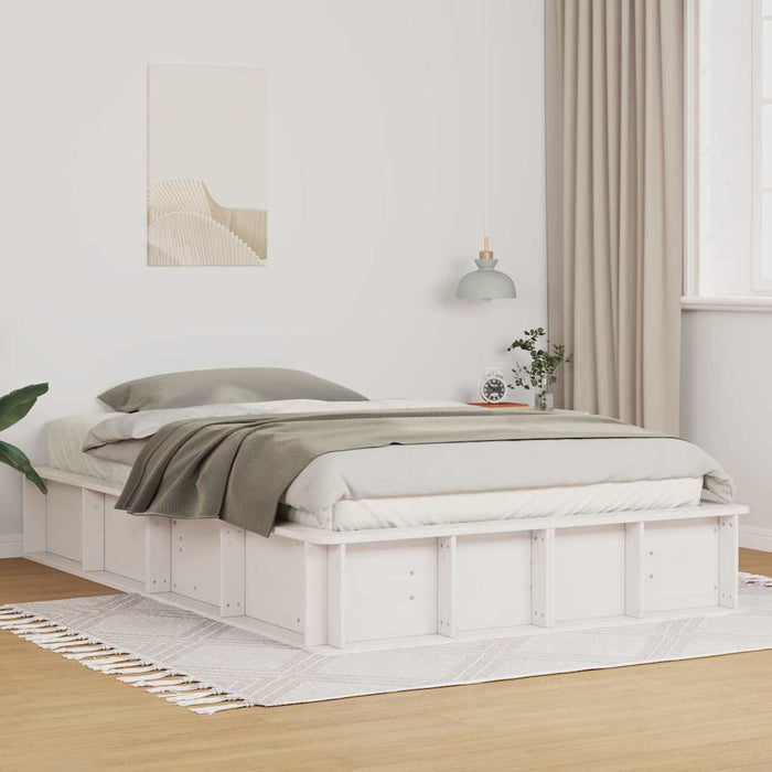 Cadru de pat cu depozitare Alb 140 x 190 cm lemn - WALTI WALTI