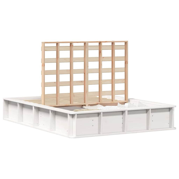 Cadru de pat cu depozitare Alb 140 x 190 cm lemn - WALTI WALTI