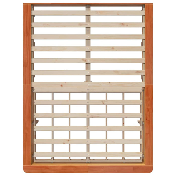 Cadru de pat cu depozitare Manual Maro ceruit 140 x 190 cm Lemn masiv - WALTI WALTI