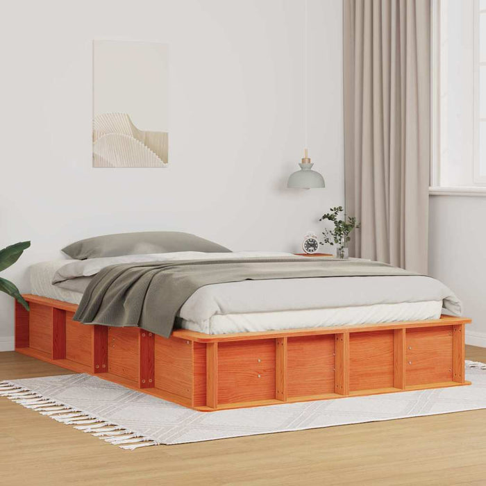 Cadru de pat cu depozitare Maro ceruit 120 x 190 cm lemn - WALTI WALTI