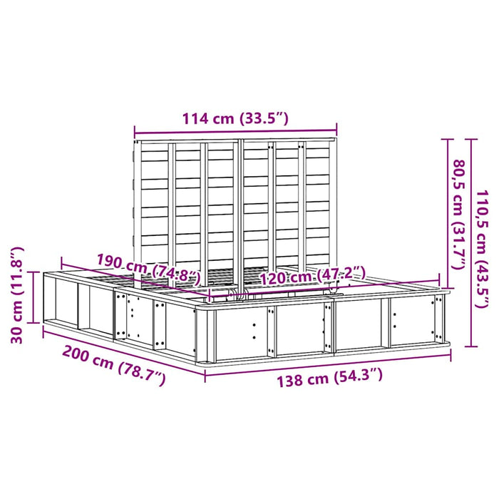 Cadru de pat cu depozitare Maro ceruit 120 x 190 cm lemn - WALTI WALTI