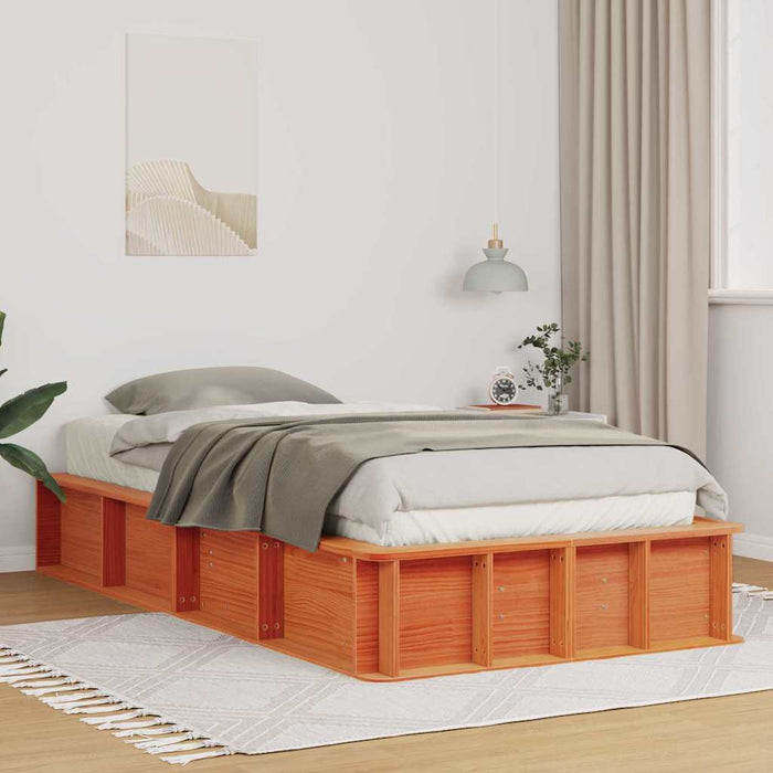 Cadru de pat cu depozitare Maro ceruit 100 x 200 cm lemn - WALTI WALTI