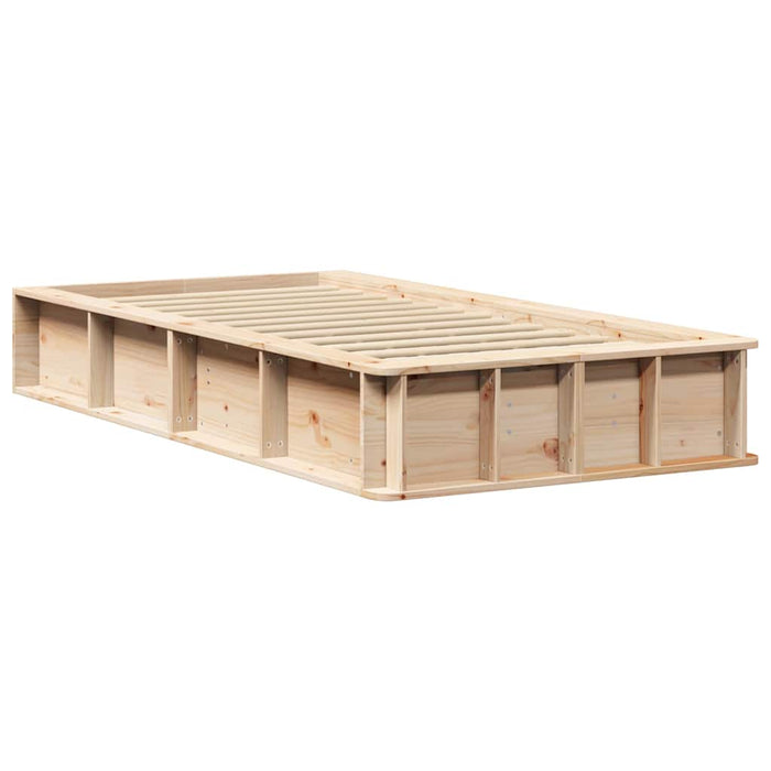 Cadru de pat cu depozitare Maro 90 x 200 cm Lemn masiv de pin - WALTI WALTI