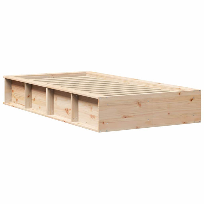 Cadru de pat cu depozitare Maro 80 x 200 cm Lemn masiv de pin - WALTI WALTI