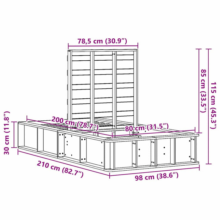 Cadru de pat cu depozitare Maro ceruit 80 x 200 cm lemn - WALTI WALTI