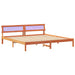 Cadru de pat cu lumini cu bandă LED cu headboard Maro 200 x 200 cm lemn - WALTI WALTI