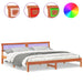 Cadru de pat cu lumini cu bandă LED cu headboard Maro 200 x 200 cm lemn - WALTI WALTI