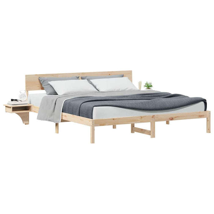 Cadru de pat cu headboard Maro 200 x 200 cm Lemn masiv de pin - WALTI WALTI