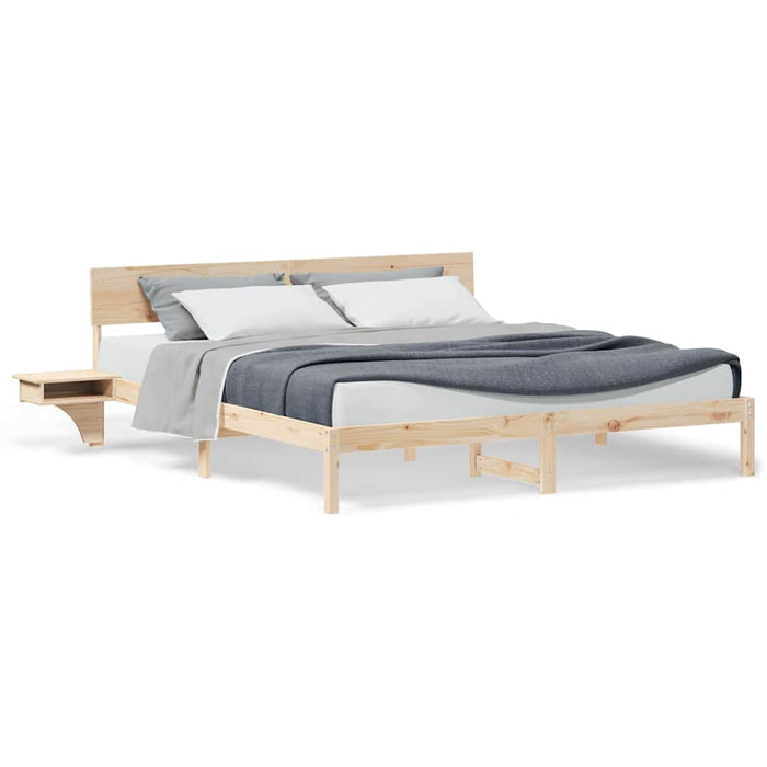 Cadru de pat cu headboard Maro 200 x 200 cm Lemn masiv de pin - WALTI WALTI