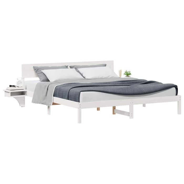 Cadru de pat cu headboard Alb 200 x 200 cm Lemn masiv de pin - WALTI WALTI