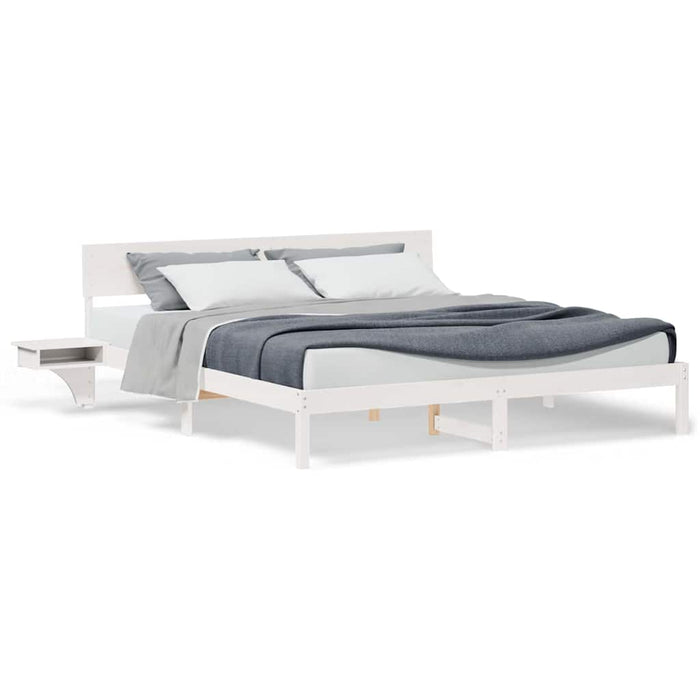 Cadru de pat cu headboard Alb 200 x 200 cm Lemn masiv de pin - WALTI WALTI