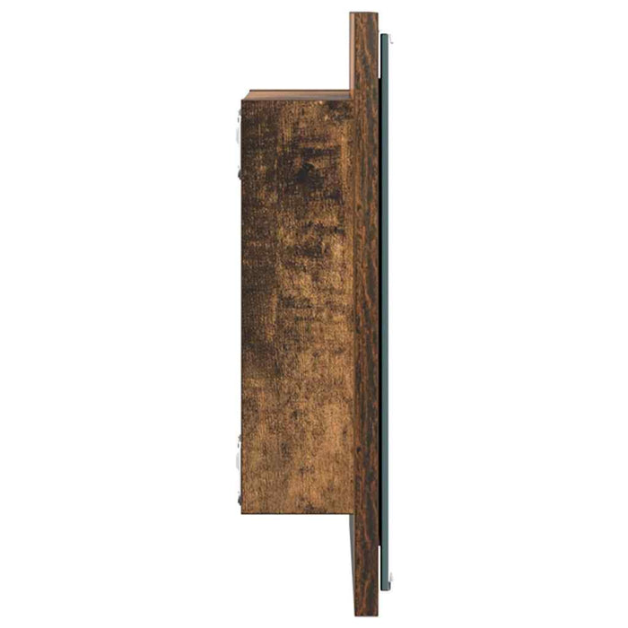Oglindă de baie cu LED Stejar fumuriu 40 x 8.5 x 37 cm - WALTI WALTI