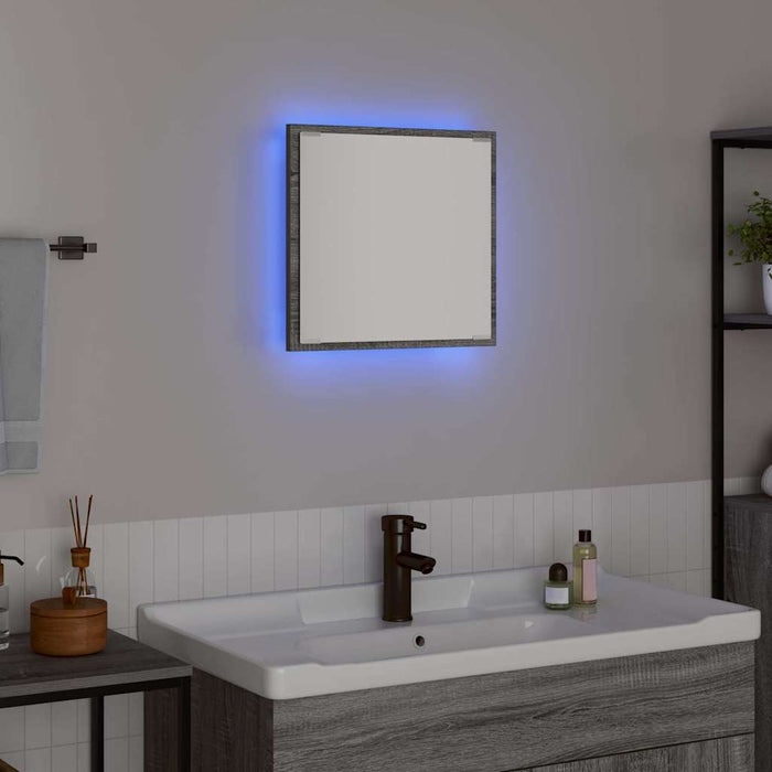 Oglindă de baie cu LED Pe perete Gri Sonoma 40 x 8.5 x 37 cm - WALTI WALTI