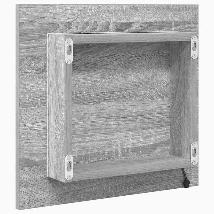 Oglindă de baie cu LED Pe perete Gri Sonoma 40 x 8.5 x 37 cm - WALTI WALTI