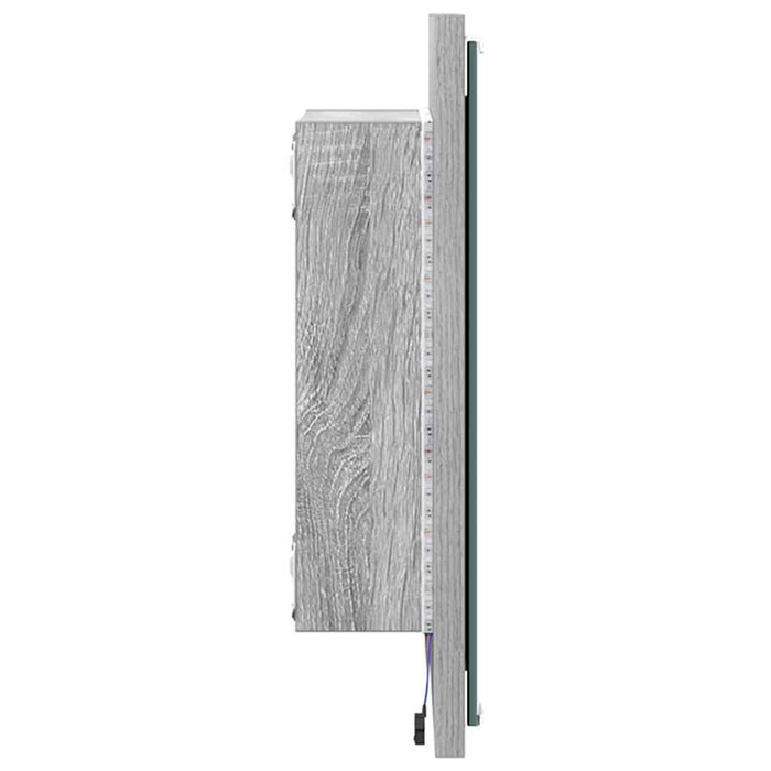 Oglindă de baie cu LED Pe perete Gri Sonoma 40 x 8.5 x 37 cm - WALTI WALTI