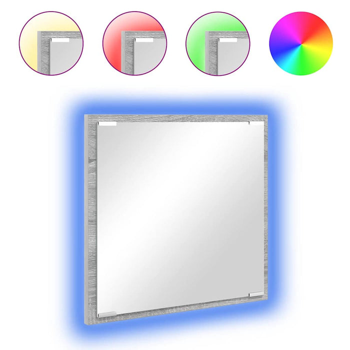Oglindă de baie cu LED Pe perete Gri Sonoma 40 x 8.5 x 37 cm - WALTI WALTI