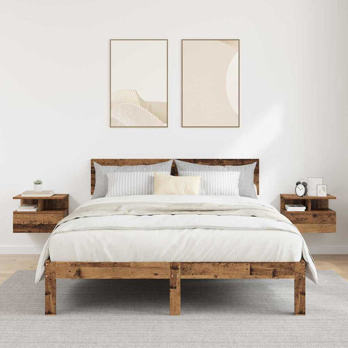 Noptieră Suspendată cu sertar 2 pcs Lemn vechi 40 x 31 x 27 cm - WALTI WALTI