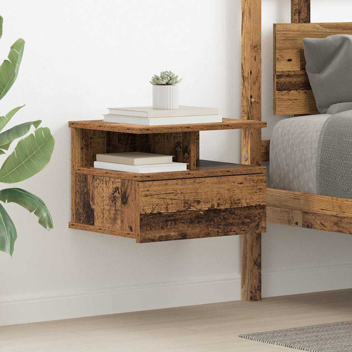 Noptieră Suspendată cu sertar 2 pcs Lemn vechi 40 x 31 x 27 cm - WALTI WALTI