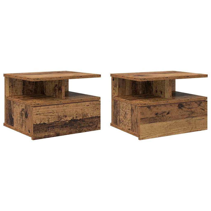 Noptieră Suspendată cu sertar 2 pcs Lemn vechi 40 x 31 x 27 cm - WALTI WALTI