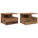 Noptieră Suspendată cu sertar 2 pcs Lemn vechi 40 x 31 x 27 cm - WALTI WALTI