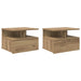 Noptieră Suspendată 2 pcs Stejar Artizanal 40 x 31 x 28 cm - WALTI WALTI
