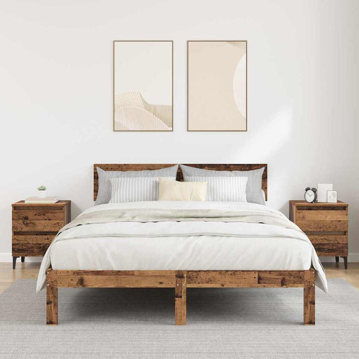Dulap de noapte 2 pcs Lemn vechi 40 x 35 x 50 cm Lemn compozit - WALTI WALTI