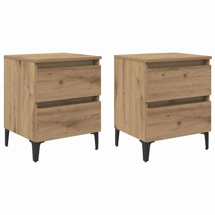 Dulap de noapte 2 pcs stejar artizanal 40 x 35 x 50 cm - WALTI WALTI