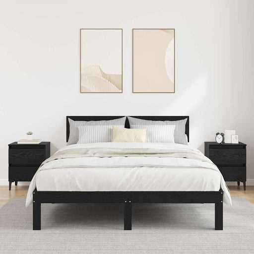 Dulap de noapte 2 pcs Stejar negru 40 x 35 x 50 cm - WALTI WALTI