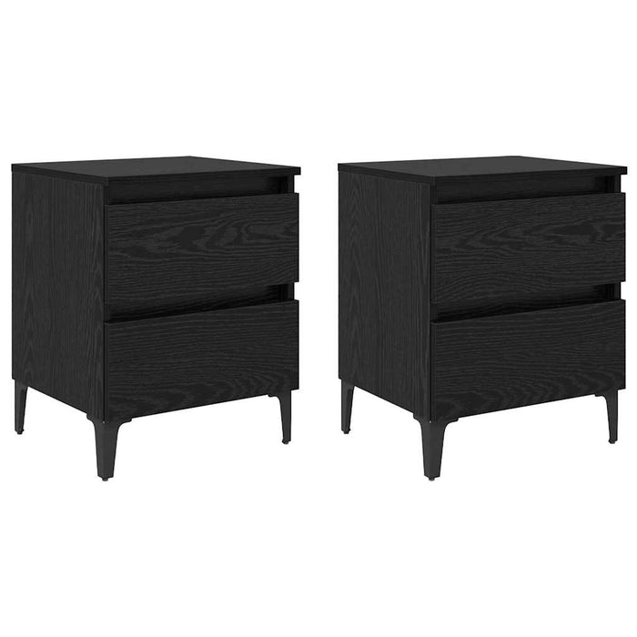 Dulap de noapte 2 pcs Stejar negru 40 x 35 x 50 cm - WALTI WALTI