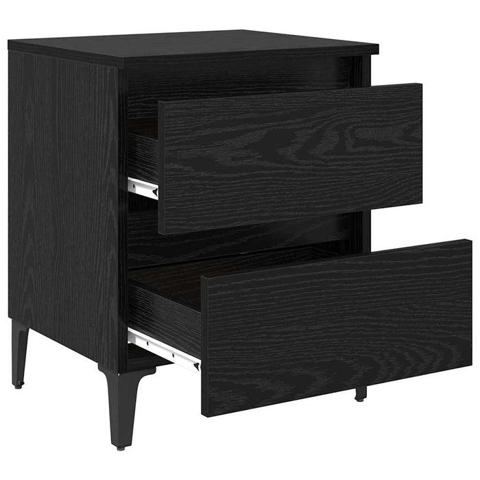 Dulap de noapte 2 pcs Stejar negru 40 x 35 x 50 cm - WALTI WALTI