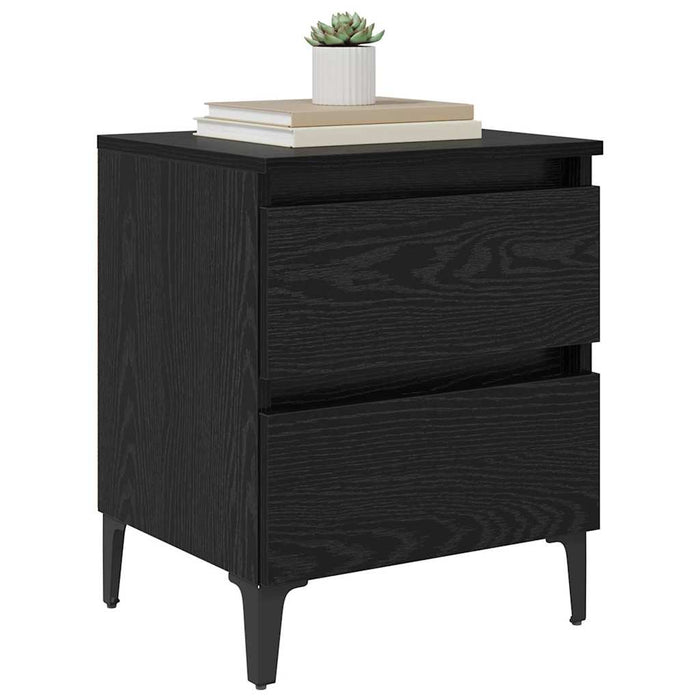 Dulap de noapte 2 pcs Stejar negru 40 x 35 x 50 cm - WALTI WALTI