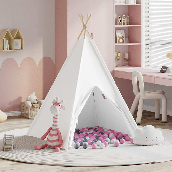 Cort Teepee Alb, gri, roz mare Pânză de bumbac - WALTI WALTI