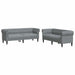 Set de canapea 2 pcs Gri deschis țesătură - WALTI WALTI