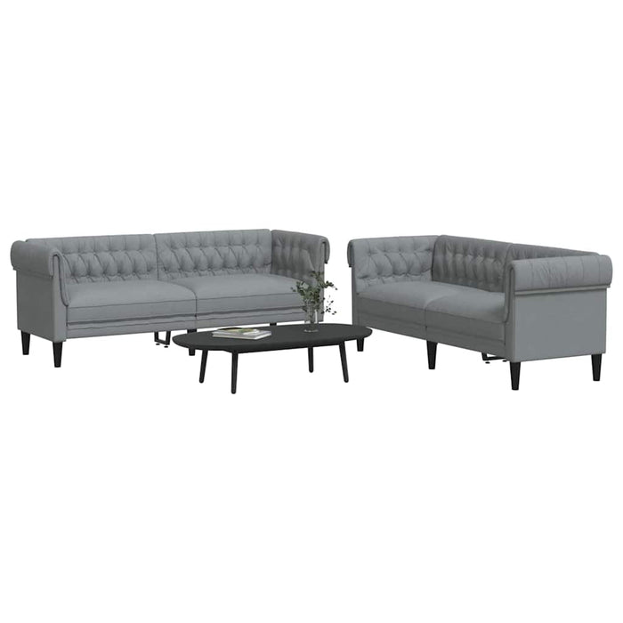 Set de canapea 2 pcs Gri deschis țesătură - WALTI WALTI