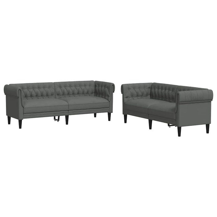 Set de canapea 2 pcs Gri închis țesătură - WALTI WALTI