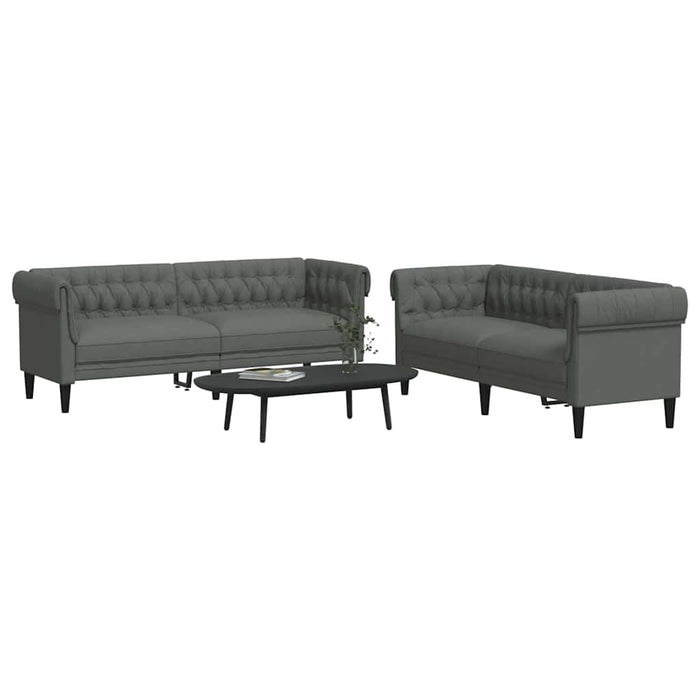 Set de canapea 2 pcs Gri închis țesătură - WALTI WALTI